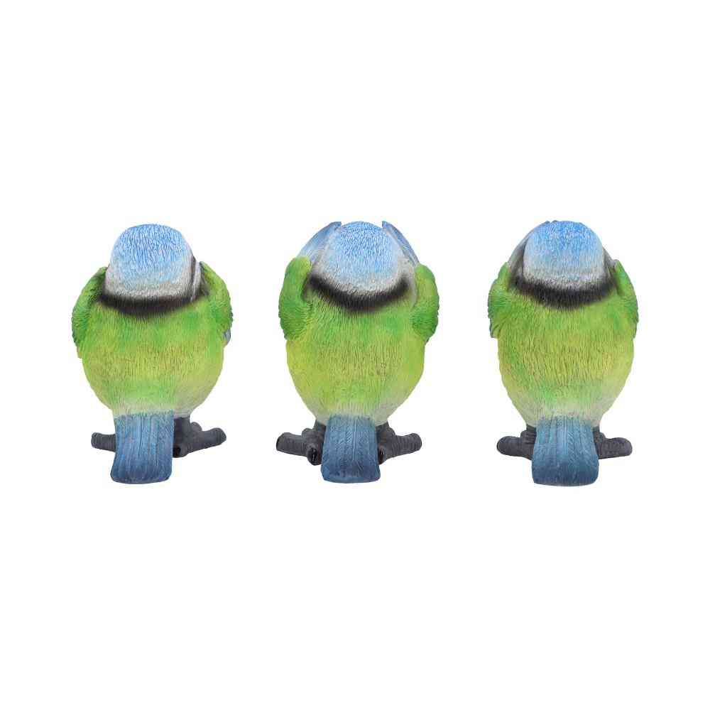 Nemesis Now - Three Wise Blue Tits Figurines - Multicolore